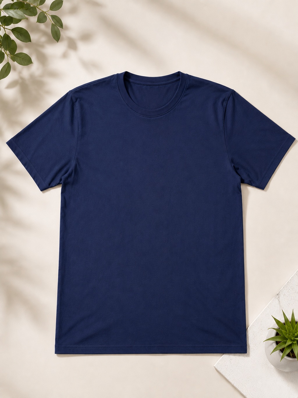 Navy blue unisex t-shirt, 100% cotton, regular fit, by Linden House