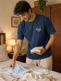 Hand embroidered Dad Tee with heart detail, 220 GSM unisex cotton t-shirt by Linden House